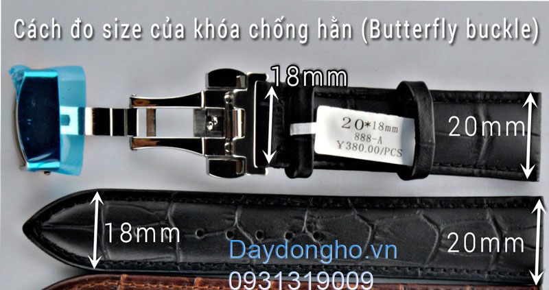 Cách đo size khóa dây da đồng hồ