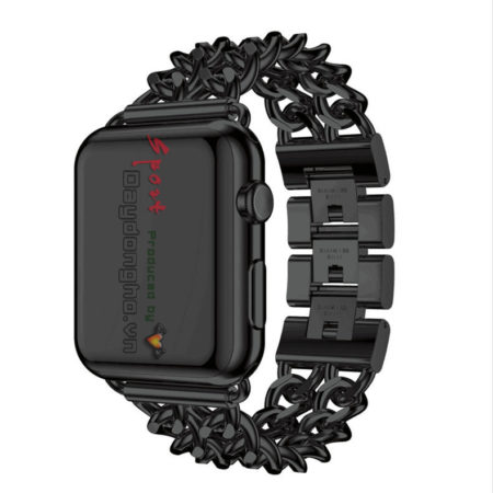 Dây đồng hồ, thay dây đồng hồ xích màu đen cho apple watch