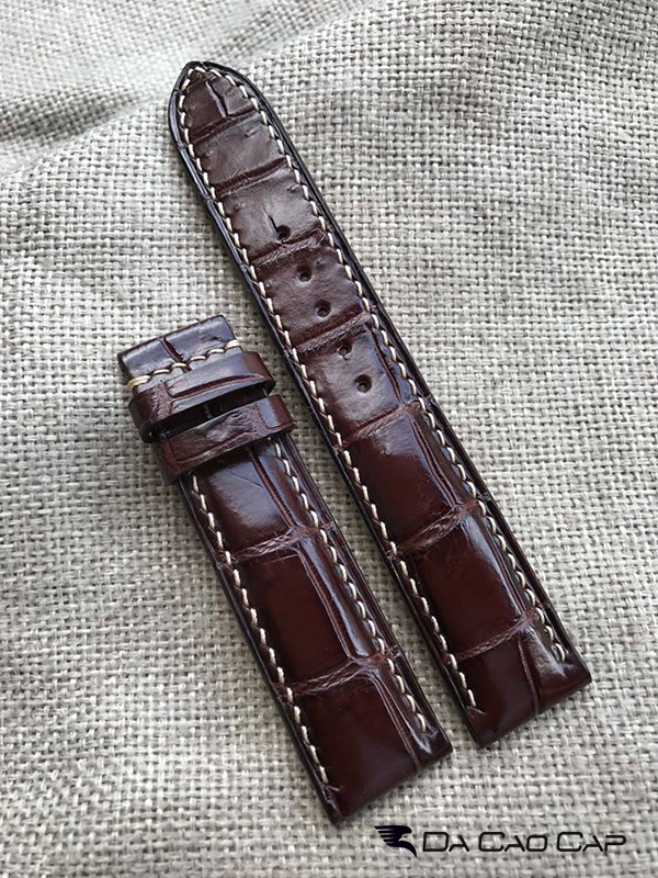 Dây da đồng hồ cá sấu handmade