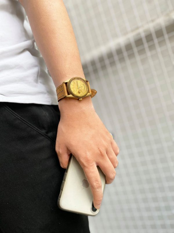 Dây da đồng hồ handmade