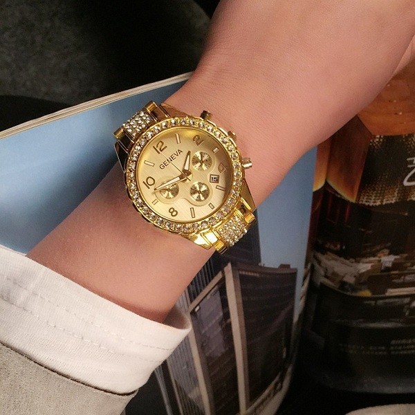 đồng hồ geneva dây da