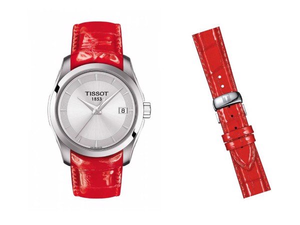 đồng hồ tissot 1853 nữ dây da màu đỏ
